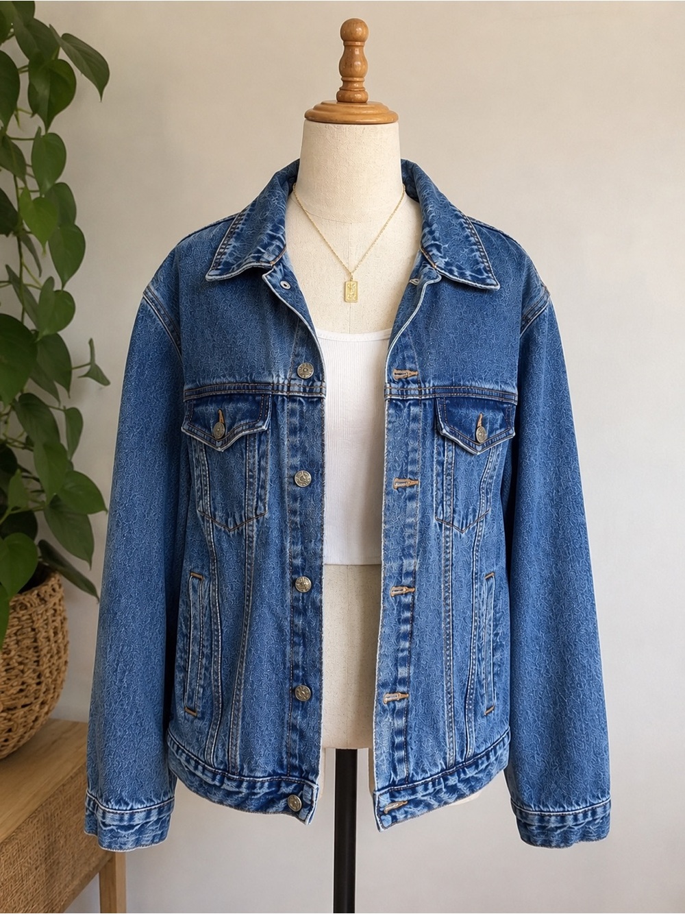 Vintage 90s Arizona Big Ring Denim Jacket Men’s M Unisex Oversized